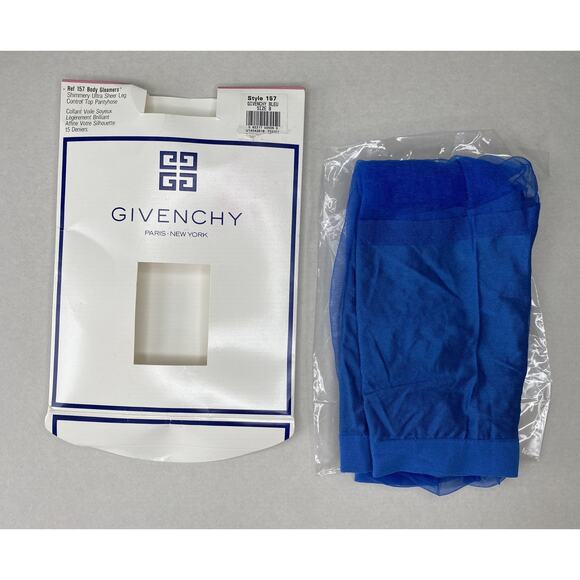 Givenchy Accessories - GIVENCHY Stockings Womens Size B Blue Shimmery Sheer Pantyhose  Designer Tights